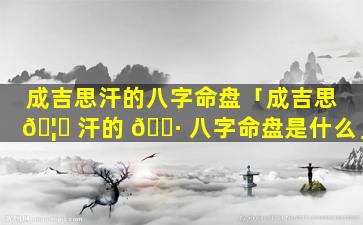 成吉思汗的八字命盘「成吉思 🦆 汗的 🕷 八字命盘是什么」
